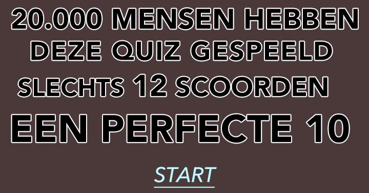 Quiz Voor Liefhebbers Van Triviant
