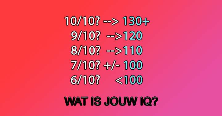 HOE HOOG IS JOUW IQ? 