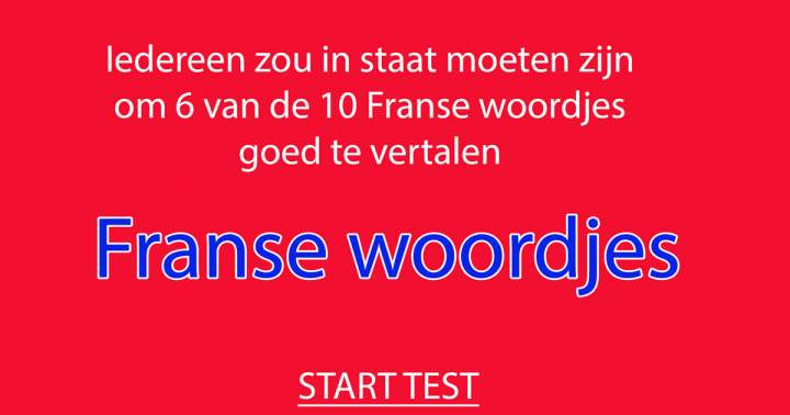 Quiz: Franse Woordjes Quiz