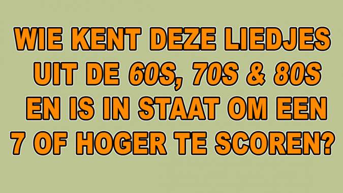 Banner for Quiz: Wie zong deze liedjes?