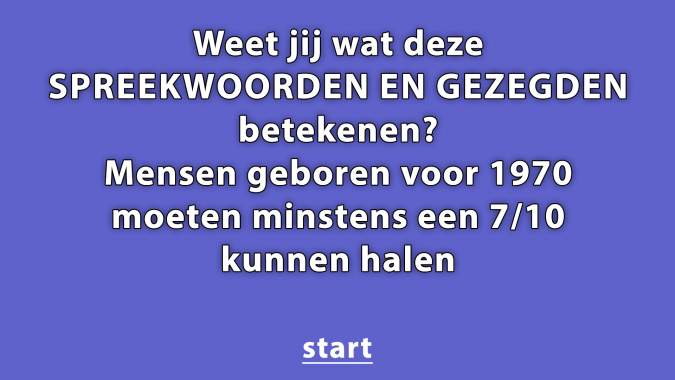 Banner for Speel de spreekwoorden/gezegden quiz