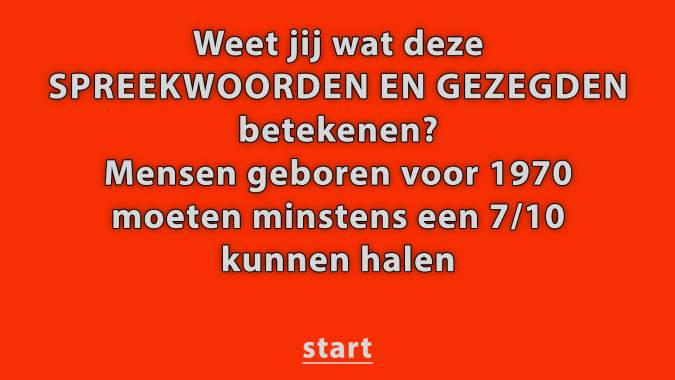 Banner for Speel de spreekwoorden/gezegden quiz
