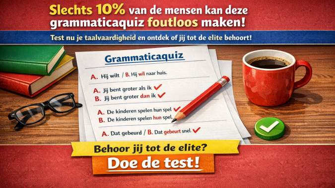 Banner for Slechts 10% van de mensen kan deze grammaticaquiz foutloos maken!