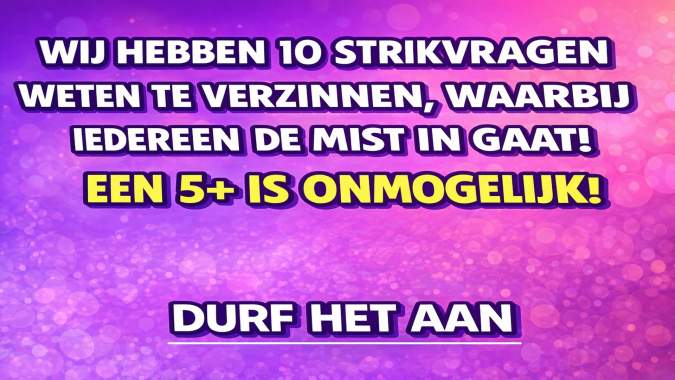 Banner for Slechts 5% zal slagen in deze onmogelijke algemene kennisquiz!
