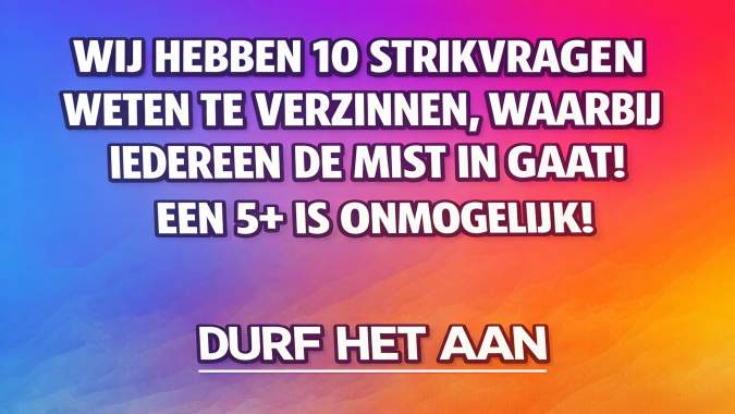 Banner for Kun jij deze strikvragen aan?