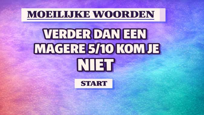 Banner for Helaas, maar meer dan een magere 5 wordt 't niet!