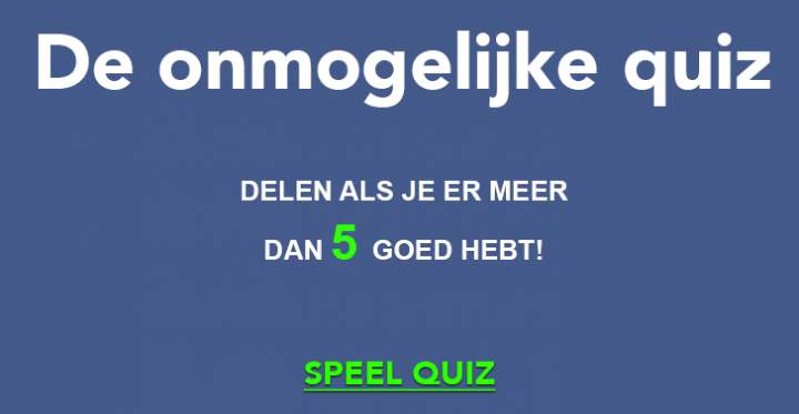 Banner for Lukt het jou om minimaal 5 vragen goed te beantwoorden in deze moeilijke algemene kennis quiz?