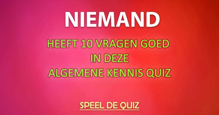 Banner for Niemand weet alle 10 de antwoorden