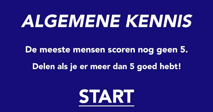 Banner for Algemene kennis quiz waarbij je niet hoger scoort dan een 6
