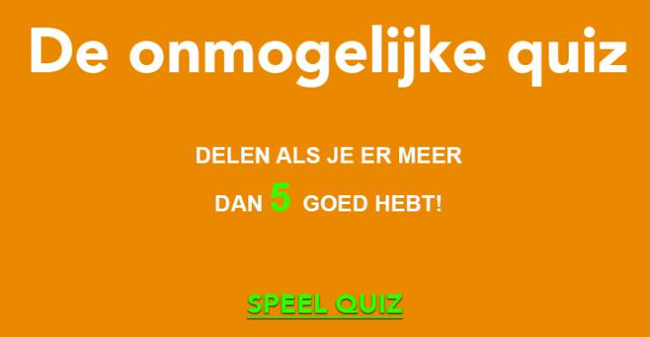 Banner for Deze quiz is echt onmogelijk!